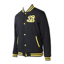 Z542  設計啪鈕棒球褸   訂做撞色橫條領   絲印logo    棒球褸工廠   棒球褸設計公司 Z542  設計啪鈕棒球褸   訂做撞色橫條領   絲印logo    棒球褸工廠   棒球褸設計公司